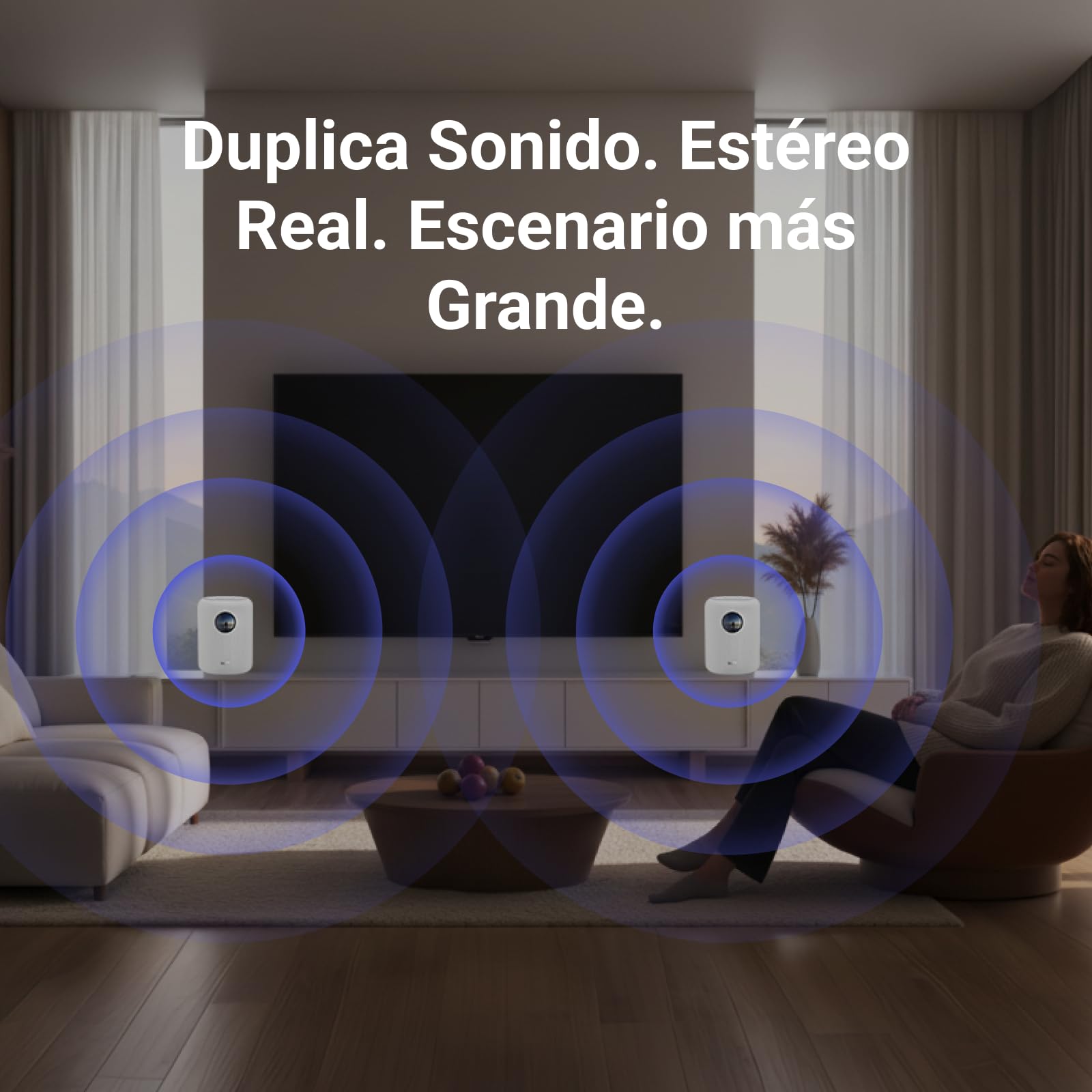 WiiM Sound, Altavoz Inteligente Hi-Res con WiFi y Pantalla táctil, Blanco | 100W pico 2.1 estéreo, AI RoomFit, audio multiroom, emparejamiento estéreo, Wi-Fi 6E, control remoto por voz incluido