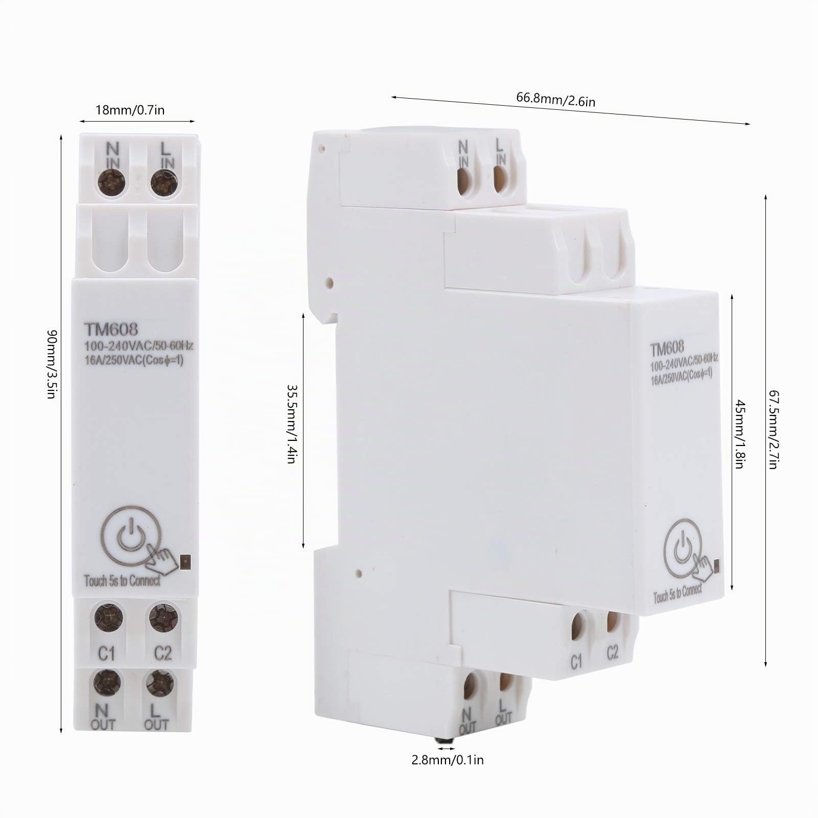 Contatore Energia Smart WiFi 16A Monofase Misuratore KWH Guida Din App Controllo