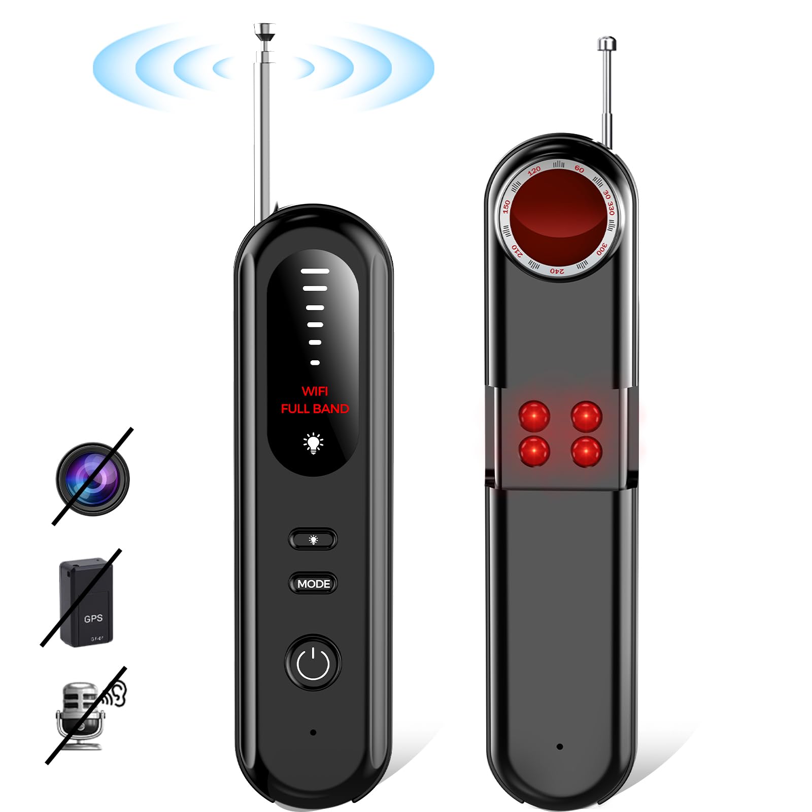 Hidden Camera Detector Spy Camera Finder Bed Bug Hidden Camera Detectors for Hotels RF Detectors for Travel GPS