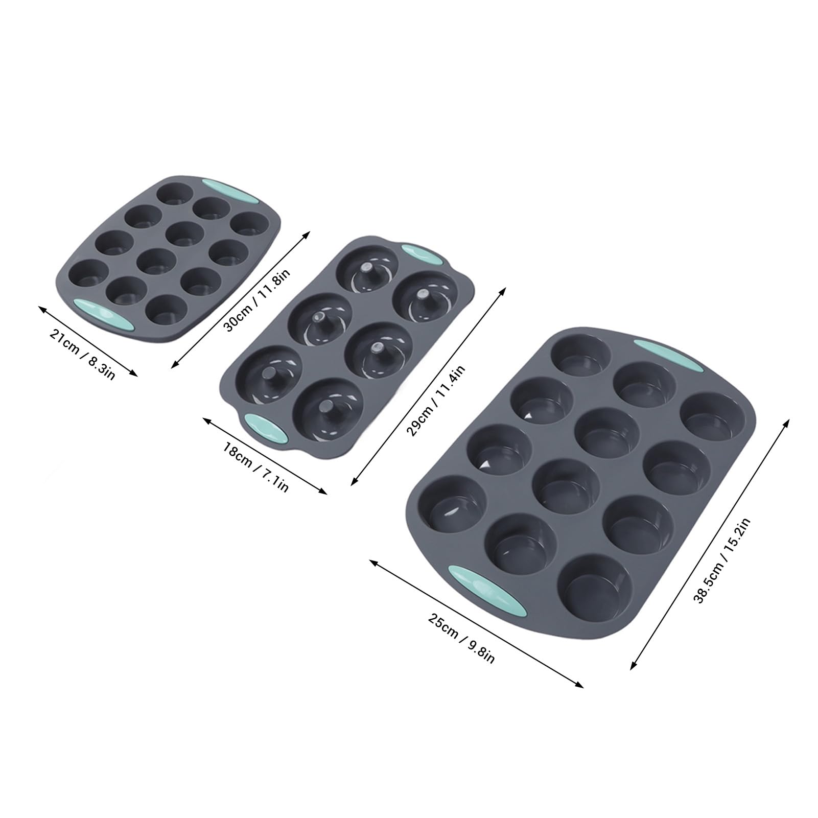 Nikou Teglia per muffin in silicone, antiaderente, per cupcake e ciambelle, resistente al calore, lavabile in lavastoviglie, cucina da cucina, set da 1, ideale per muffin e torte