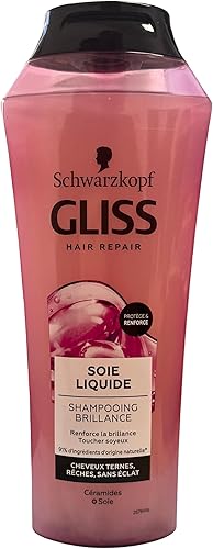 Champú Schwarzkopf Gliss con queratina líquida y proteínas de seda líquida para reparar el cabello opaco y quebradizo (8.5 fl oz)
