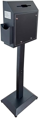 Caja de sugerencias con soporte, caja de presentación de pie en el suelo, caja de seguridad con cierre de metal para votar, caridad, donación,