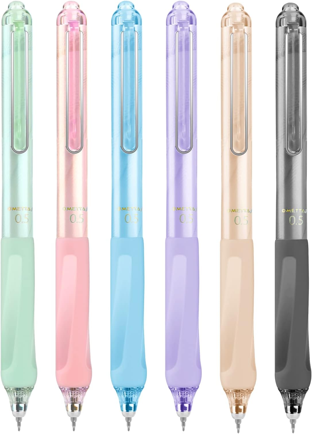Cobee Retractable Gel Ink Pens, 6 Pack 0.5mm Fine Point