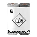 Fantasticlean Microfiber Cleaning Cloth Roll -60 Pack, Tear Away Microfiber Towels, 12 x 12, Reusable, Washable, Scratch Free, Ultra Absorbent for Car, Home Supplies (Grey & DimGrey)