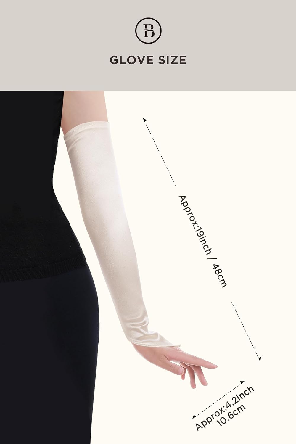 BABEYOND Long Opera Party 20s Satin Gloves Stretchy Adult Size Elbow Length - Image 5