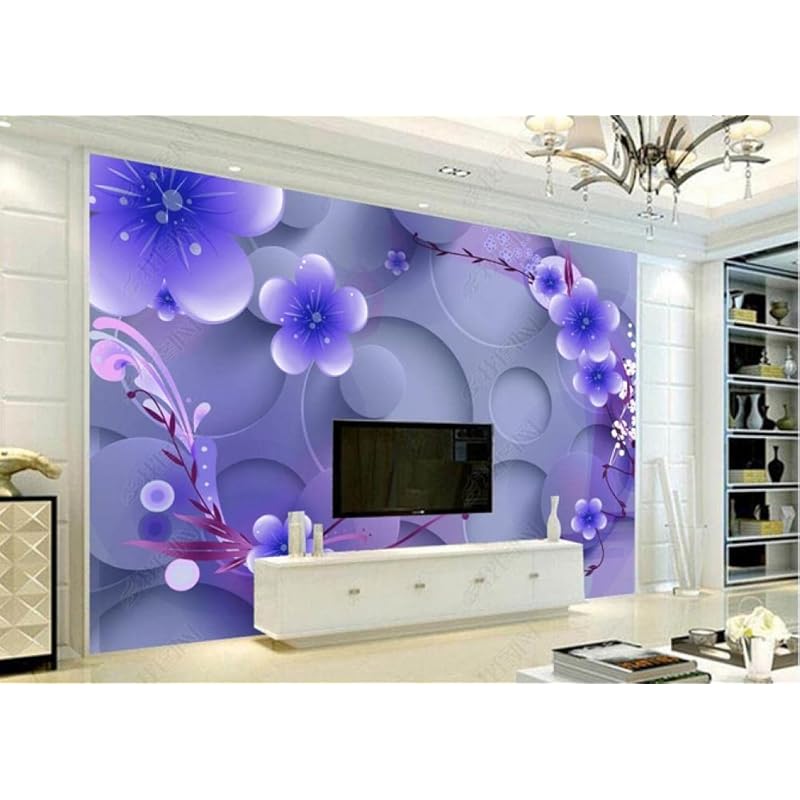 ライトニングボルト 壁装3dステレオ画像壁紙紫美しい花ステレオ背景壁テーマ写真壁画 250cmx175cm 98 4x68 9inch Panchthar Pfco P1 Gov Np