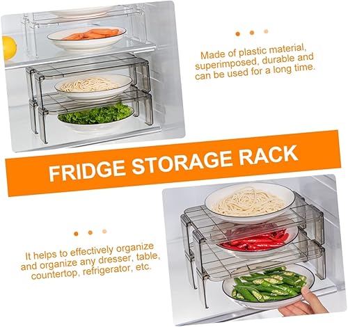 Miniatura 8 de 2 unidades de estantes para refrigerador, estantes organizadores de refrigerador, bandeja de clasificación multicapa, estantes apilables, estantes