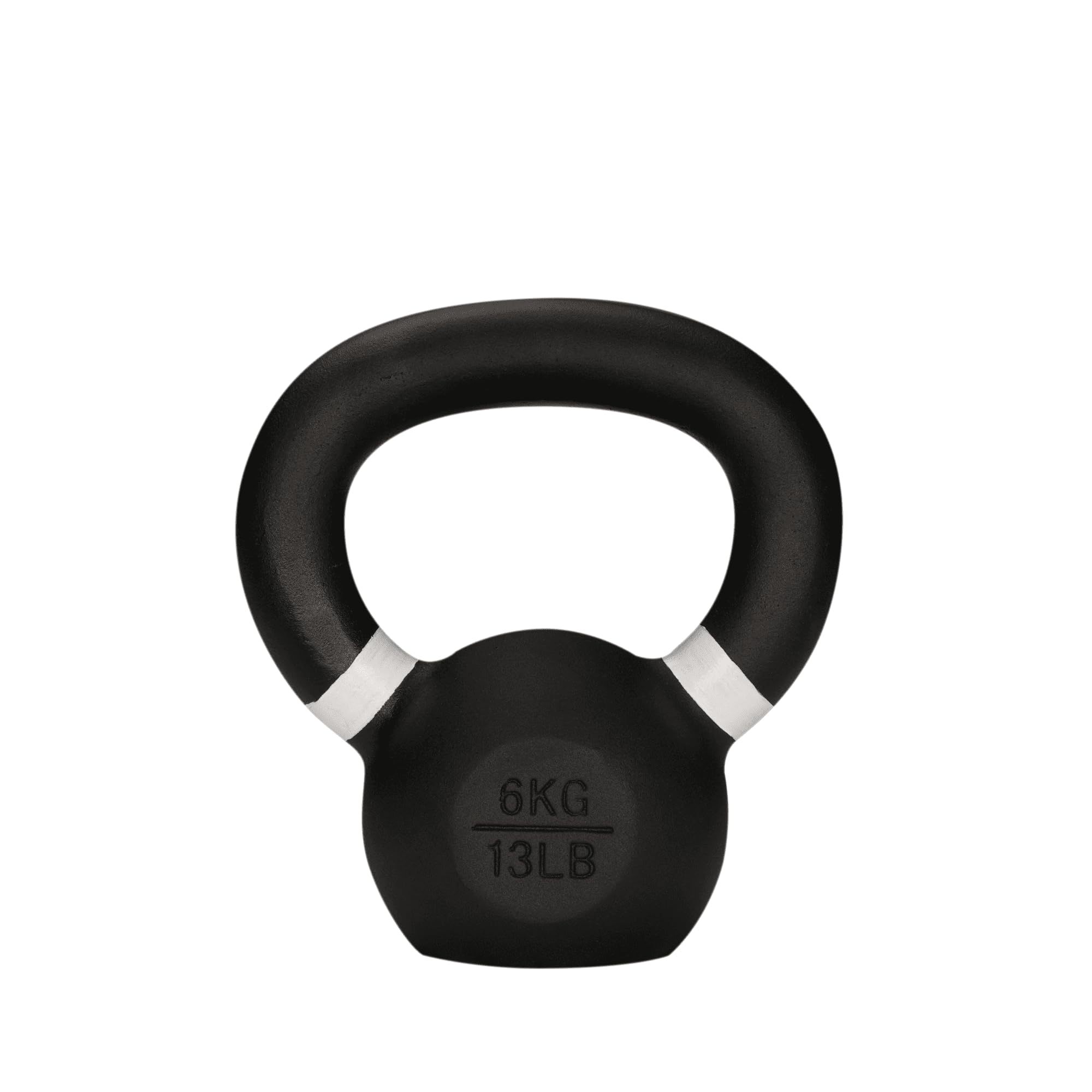 KEFL Cast Iron Kettlebell, Colour-Coded Ring, Textured Wide Grip Handle, Painted Finish, Strength Training Weight for Home Gym Fitness, 4kg-28kg (6KG)