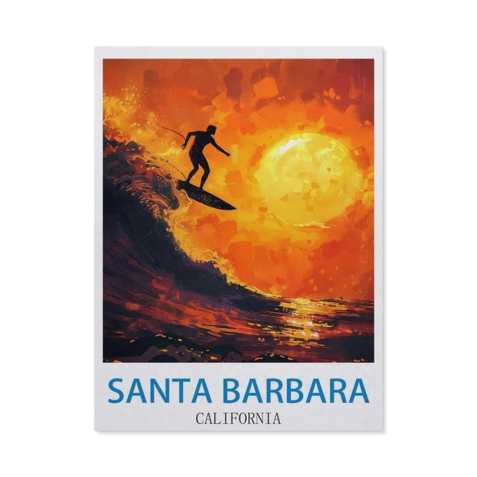 BEAYODKP 5D Diamond Painting Set ，Santa Barbara California ， Surf