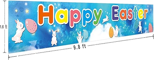 Miniatura 2 de Decoración colgante de Pascua grande  Cartel de feliz Pascua  Decoraciones de suministros para fiesta de Pascua  Decoraciones para interiores y