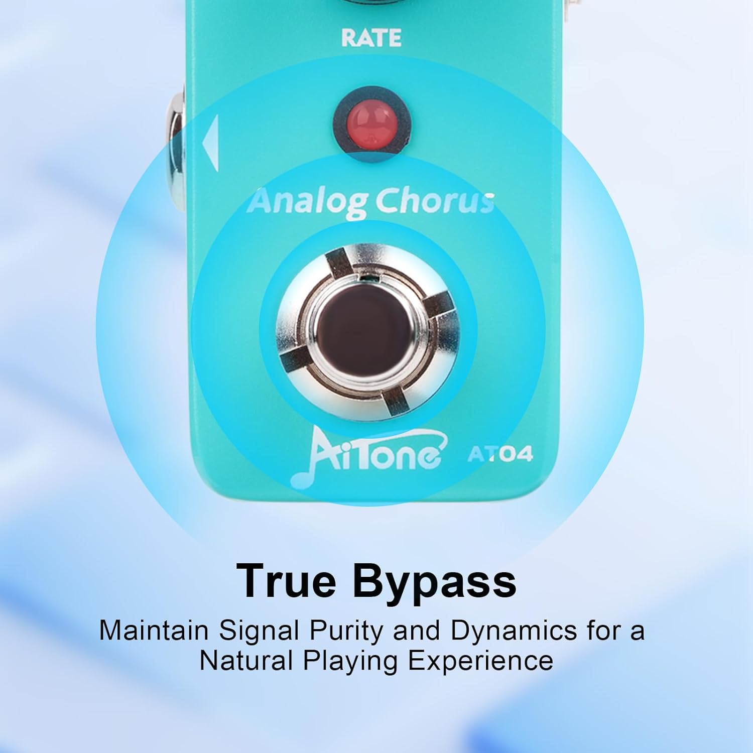AITONE Chorus Pedal Premium Analog Chorus Effect for Electric Guitar True Bypass Rich and Warm Tones Compact Mini Pedal (AT-04)