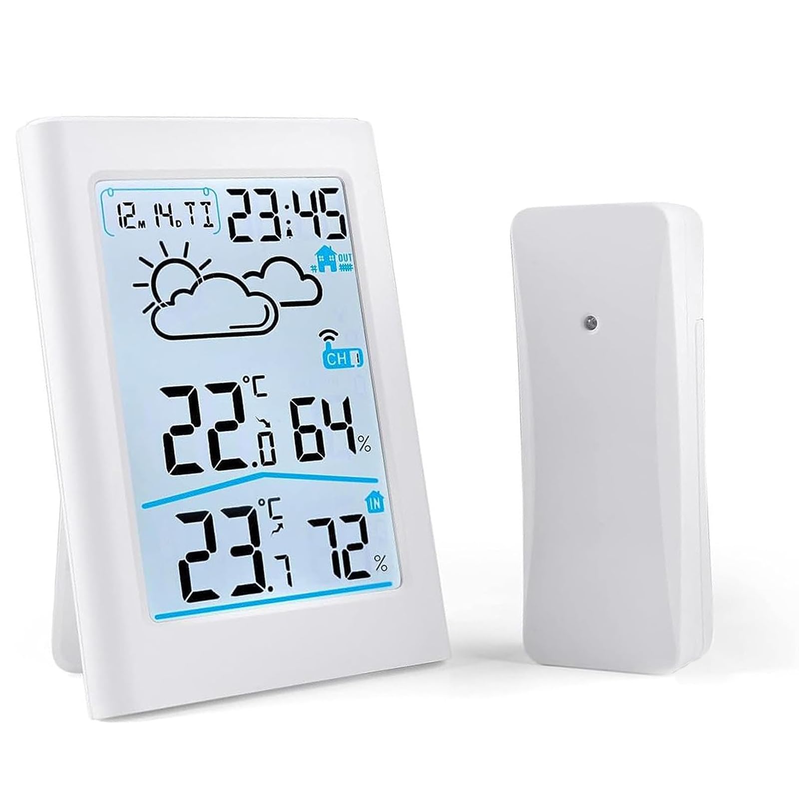 温湿度計 室内 屋外 デジタル 温度計 湿度計 ワイヤレス 高精度 天気  