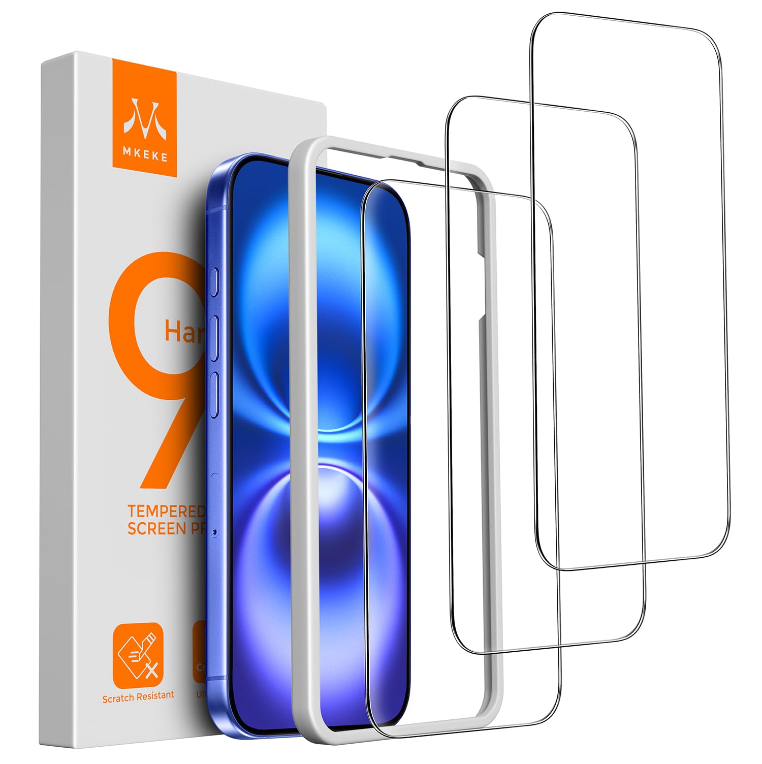 Mkeke 3 Pack Screen Protector for iPhone 16/ iPhone 15 6.1