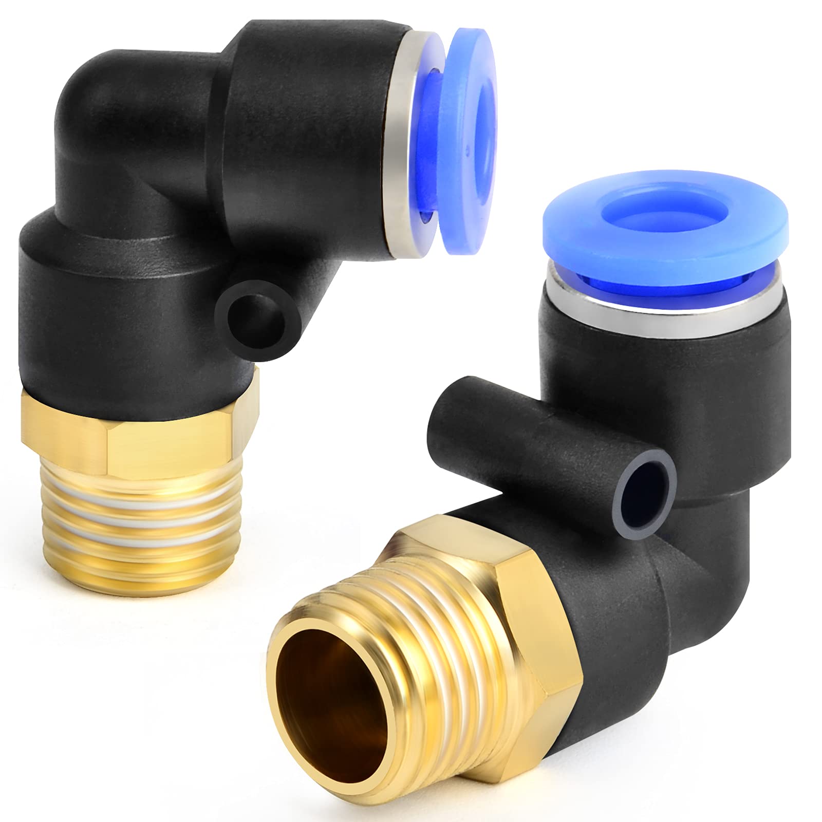 Ergaoboy Men's Bu Pl 10 Pcs 6Mm Tube Od X 1/4 Bsp Elbow Push To Connect, Pneumatic Air Push Fit Lock Fitting (Pl6-02)