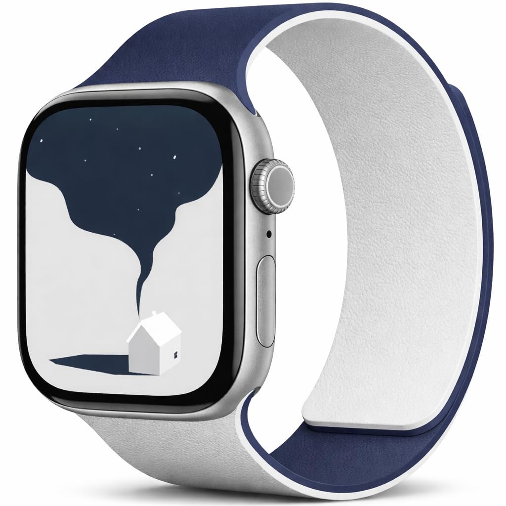 Lychee Magnetic Silicone Watch Band for Apple Watch 49mm/46mm/45mm/44mm/42mm/41mm/40mm/38mm | Duo Color Soft Strap with Quick Snap Fit for Ultra 3/2/1, SE3/2/1 & Series 11/10/9/8/7/6/5/4/3/2/1-image-10