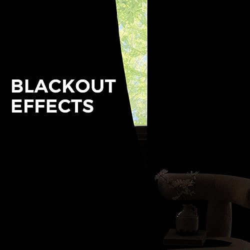 Miniatura 5 de NICETOWN Cortinas para oscurecer la habitación, paneles con ojales, 2 paneles de cortinas negras de 84 pulgadas de largo, 52 pulgadas de ancho