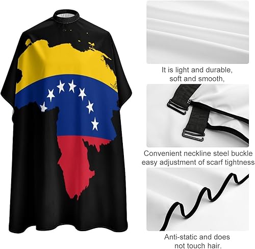 Miniatura 4 de Mapa de la bandera de Venezuela - Capa de peluquería para adultos, delantal de peluquería para peluquería en casa