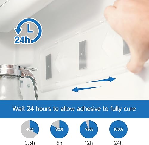 Miniatura 7 de Sophico Organizador de yogur para refrigerador, deslizadores de yogur de 4 capacidades para refrigerador, soporte de yogur con cintas adhesivas para