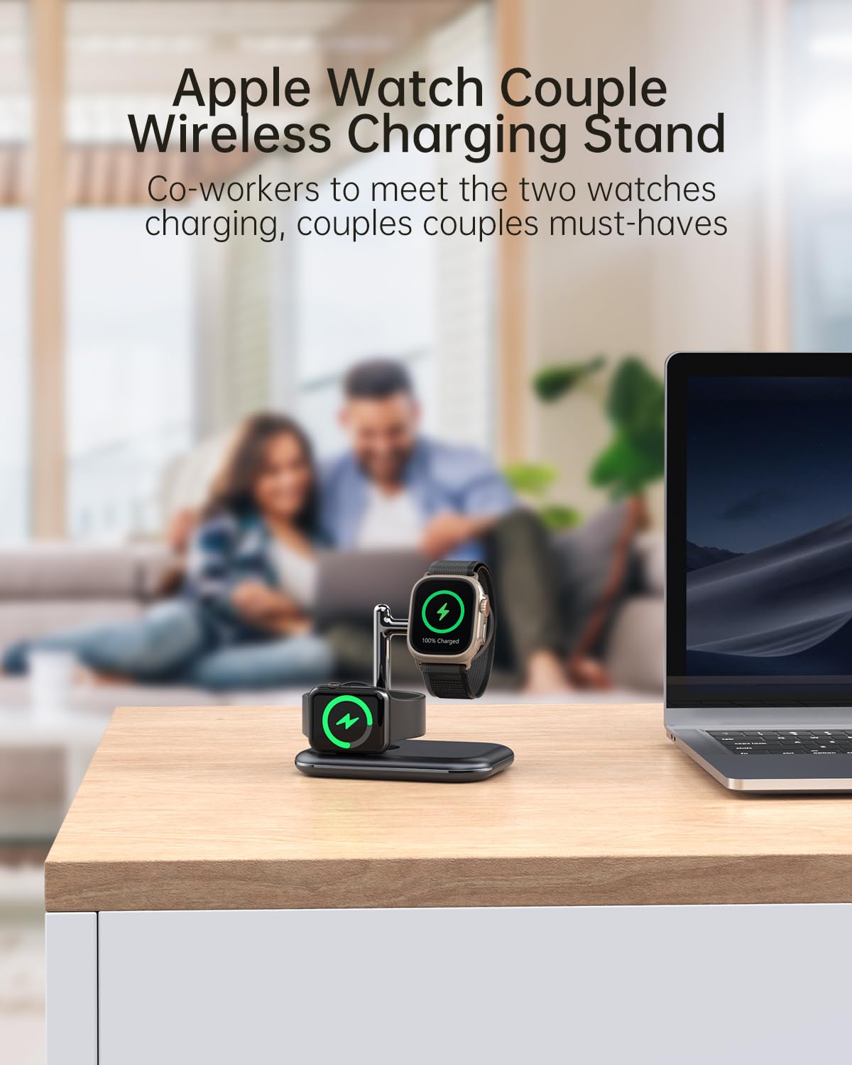 Support de Chargement pour Apple Watch 9/ Ultra 2, Station de Chargement Pliable 2 en 1 pour Apple Watch Series, Station de Chargement sans Fil Compatible avec l'Apple Watch Ultra/8/7/6/5