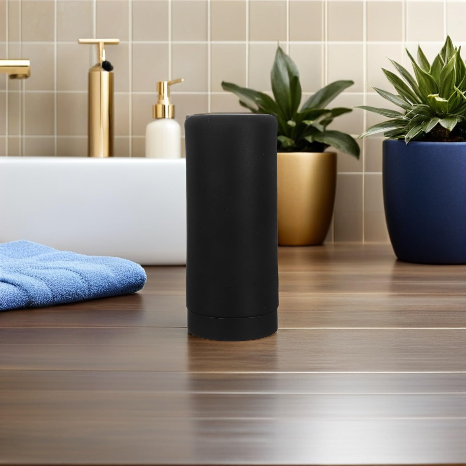 TOYANDONA Dispensador de Jabón Líquido de Silicona Negro Exprimible Botella Recargable para Manos y Lavavajillas Compacto y Portátil para Fregadero de Cocina y Baño Contenedor Higiénico