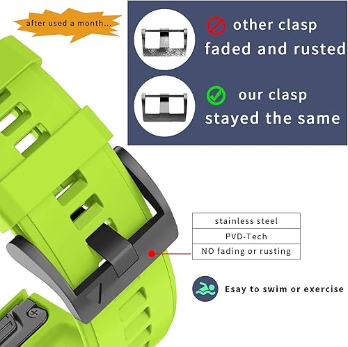 Miniatura 34 de Correa de reloj compatible con Garmin Fenix 5/Garmin Fenix 6 Watch Band, 0.866 in Quickfit Correa de reloj de repuesto para Garmin negro