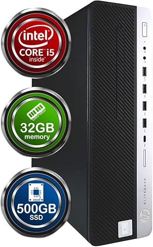 HP EliteDesk 800G4 Computadora de sobremesa | Hexa Core Intel i5 (3.2) | 32 GB DDR4 RAM | 500 GB SSD estado sólido | Windows 11 Professional | PC