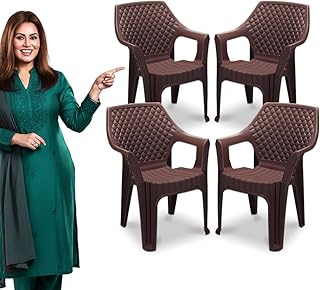 MAHARAJA Plastic Chair Set, Chair for Living Room, Home, Plastic Chair for Home with Arm Rest/Modern Stylish Design with G Price In India