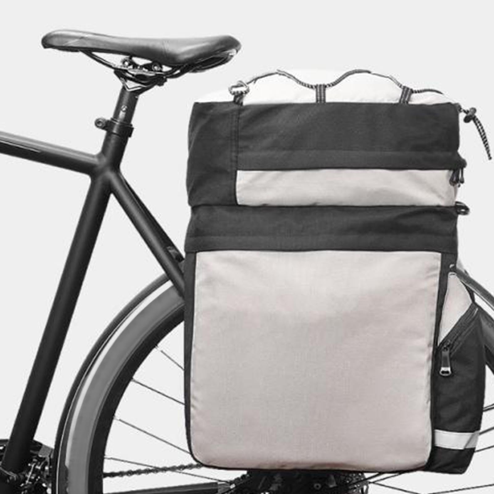 equlup Bike Trunk Bag Panniers 60L Large Capacity 3 in 1 Rear Seat Storage Carrier Saddle Bag for Mountain Bikes Cycling Traveling Commuting