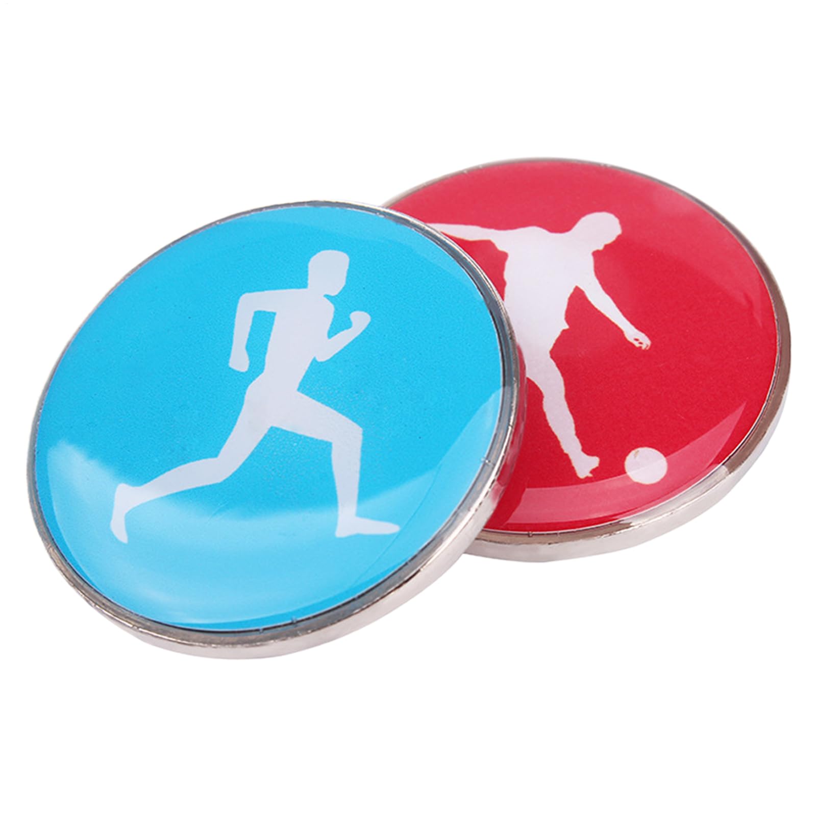Pièce D'arbitre De Football – Métal Double Face Bleu/rouge – 3,5 Cm – Décision De Coup D'envoi – Accessoire Officiel Pour Matchs