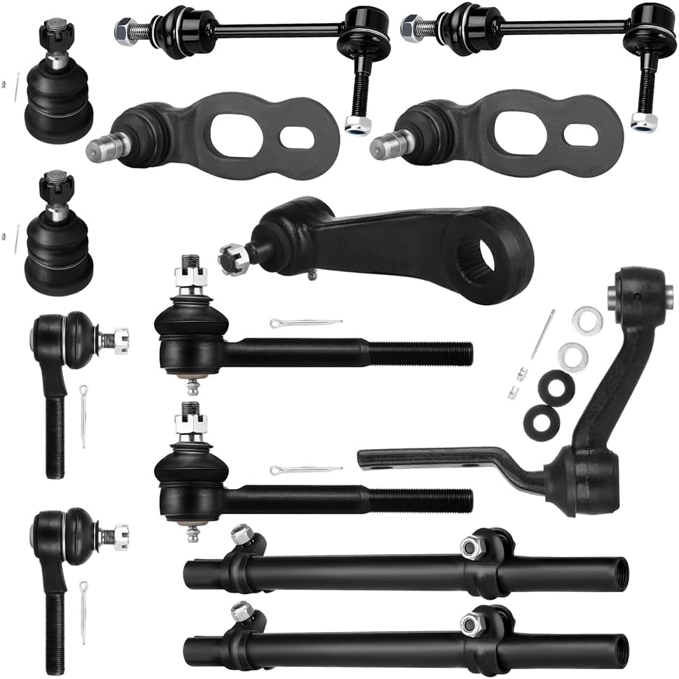 SCITOO 14pcs Front Suspension Kit Idler Arm Tie Rod End Adjusting Sleeve Sway Bar Link Ball Joint Pitman Arm Fit For Ford Crown Victoria For Lincoln Town Car For Mercury Grand Marquis