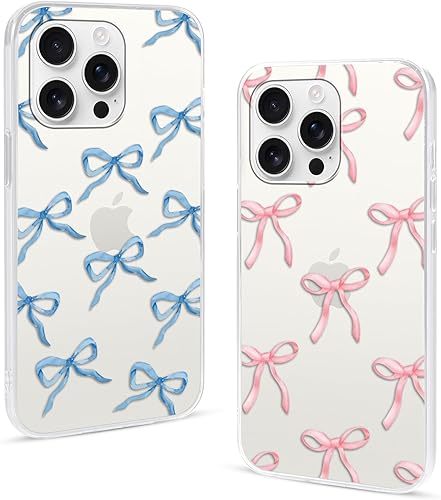 2 Pièces Transparent Coque pour Samsung Galaxy A16 5G 6,7",Cartoon Doux Arc Noeu