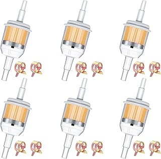 smseace 6pcs 5/16" Fuel Filter 1/4" Gas Inline Fuel Filter with Magnet,12pcs Hose Clamp for Motorcycle Tractors Cars Trucks Accessories 1/4 Inch x 5/16 Inch Universal Gas Inline Fuel Filters