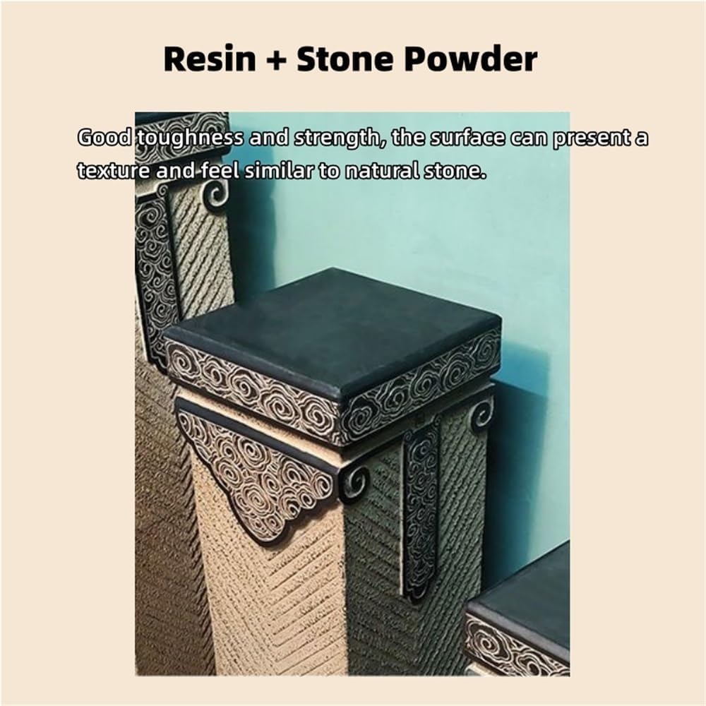 Decorative Pedestal Stand, Retro Columns and Pillars, Faux Stone Finish Plant Stand Indoor, Display Stand Use in Balcony, Outdoor, Courtyard, Garden(70cm-27.6in)