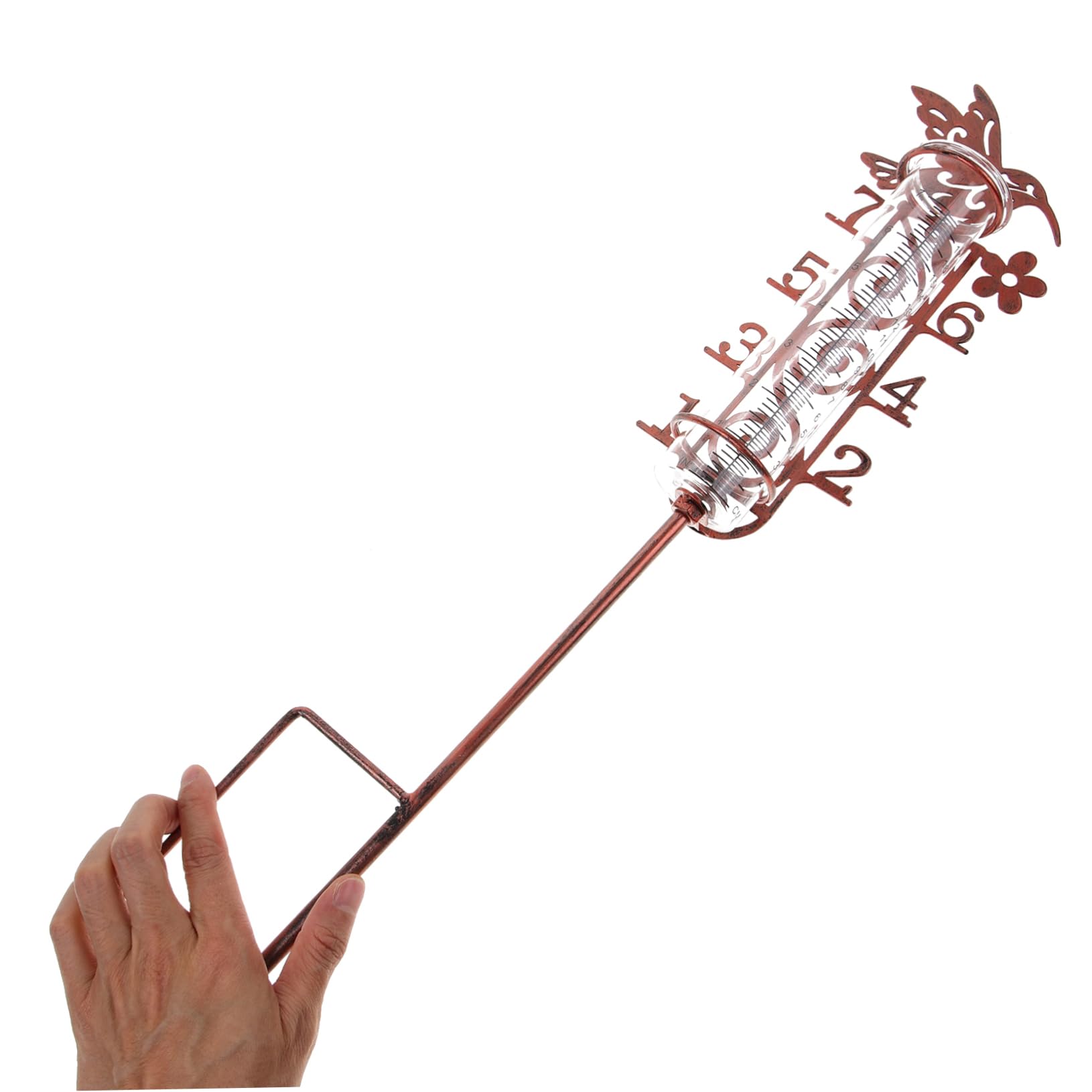 ULTECHNOVO 4pezzi Misuratore Di Pioggia Decorativo Da Esterno Con Picchetto Metallo Strumento Di Misurazione Per e Cortili Facile Da Installare e Leggere Capacità Di Design Unico