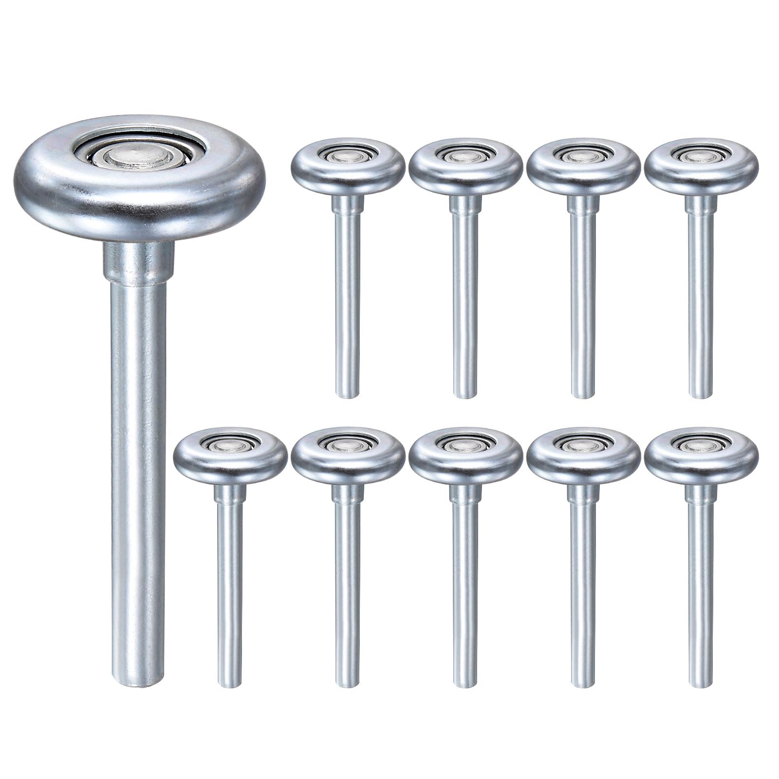 QUARKZMAN 10pz Rulli per Porte Garage in Acciaio 1,8" per Binario 2", Ruote a Rulli 3,7" con Cuscinetto a Sfere Precisione, Tono Argento