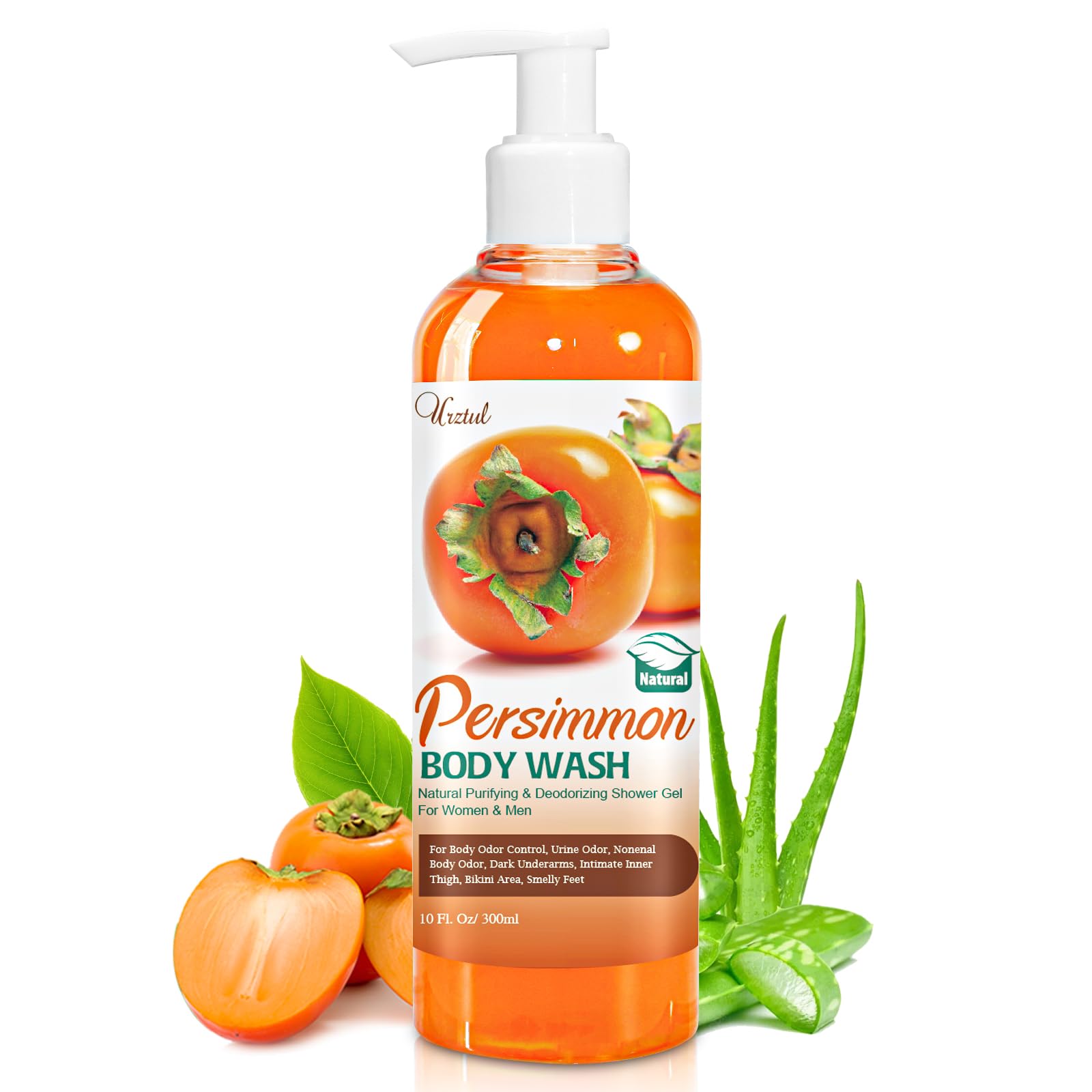 URZTUL Persimmon Body Wash for Body Odor Control，Natural Bath Deodorant Bar Soap for Strong Odor Smelly Feet, Purifying Deodorizing Old People Smell