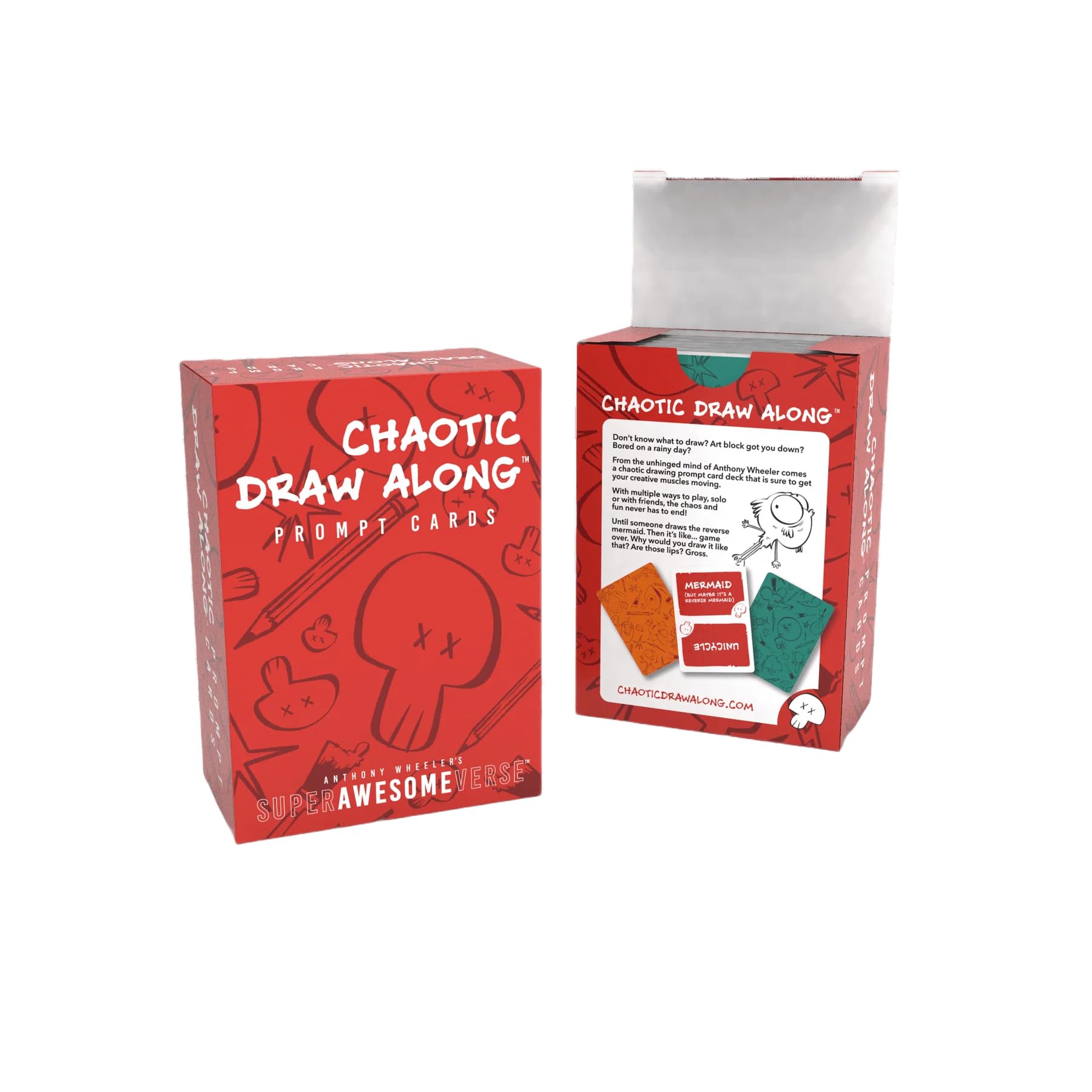 Chaotic Draw Along - Prompt Card Deck - Creative Art Prompt Cards, 105 Drawing Inspiration Cards with 5 Blank Cards for Your Own Prompts - Image 3