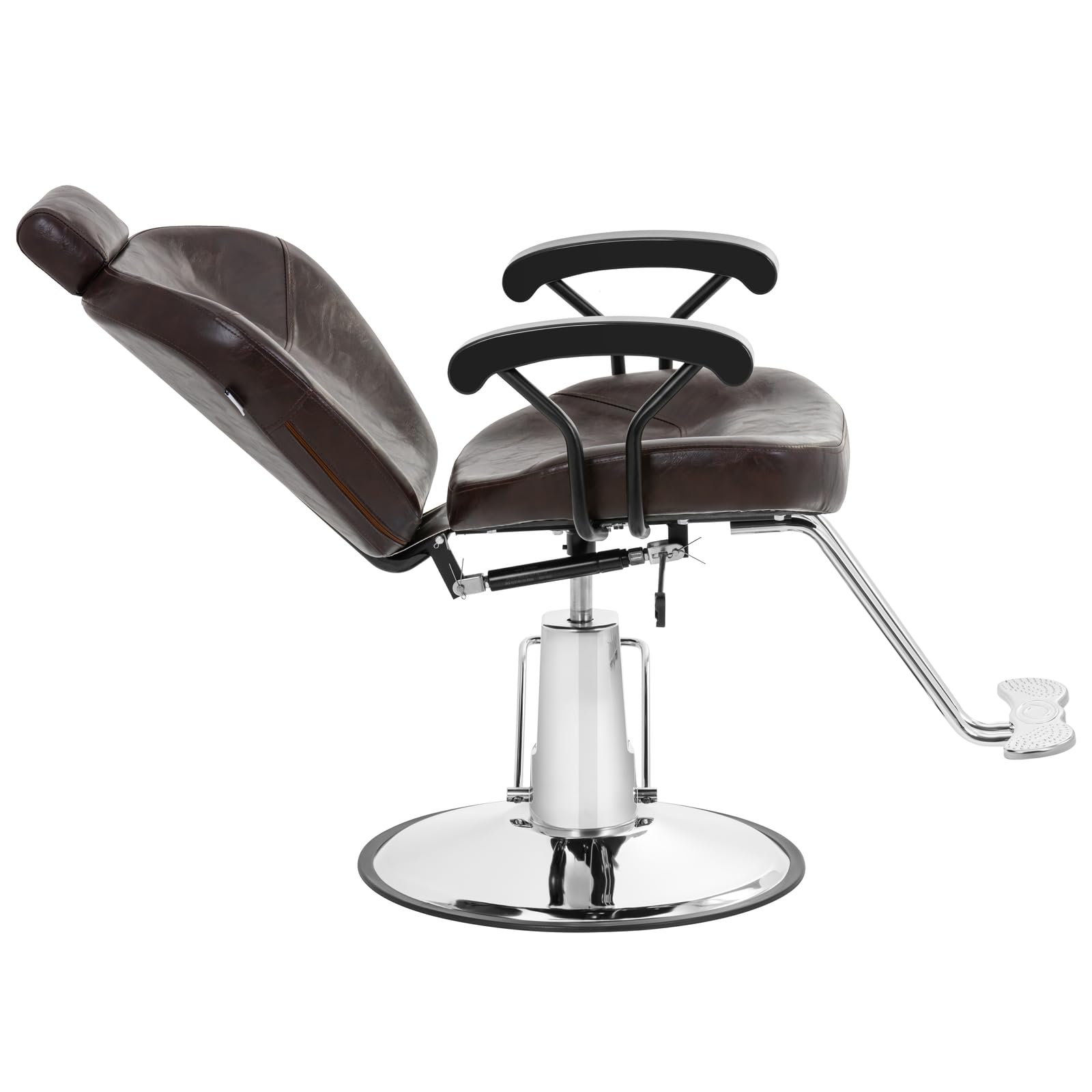 physa PHYSA ILFORD DARK BROWN Poltrona da parrucchiere con poggiatesta e poggiapiedi Altezza 52 - 64 cm, 150 kg Marrone Poltrona da parrucchiere Sedia da parrucchiere Poltrone per parrucchieri