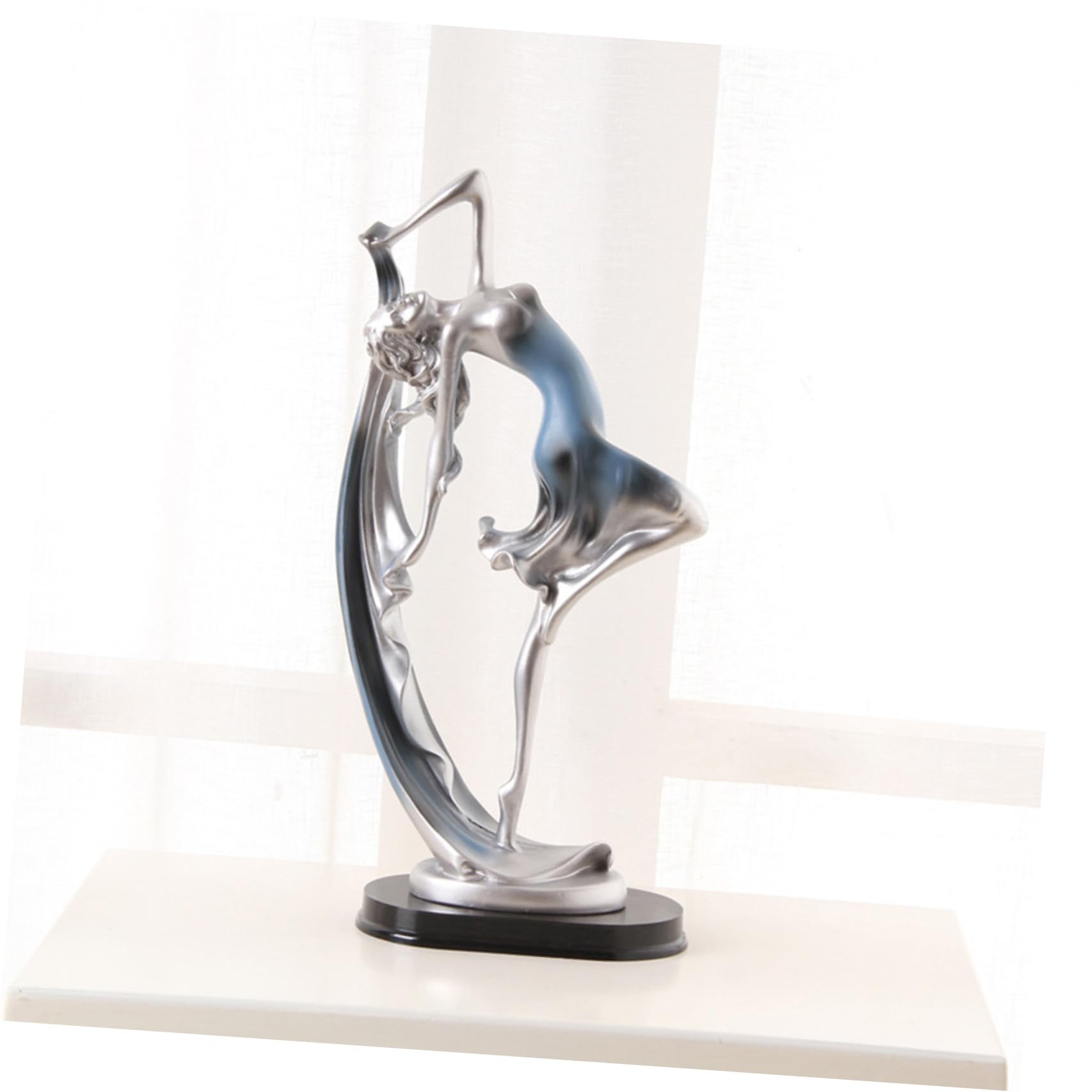 Figurine danseuse décorative bleue en résine style européen pour déco mariage DIY