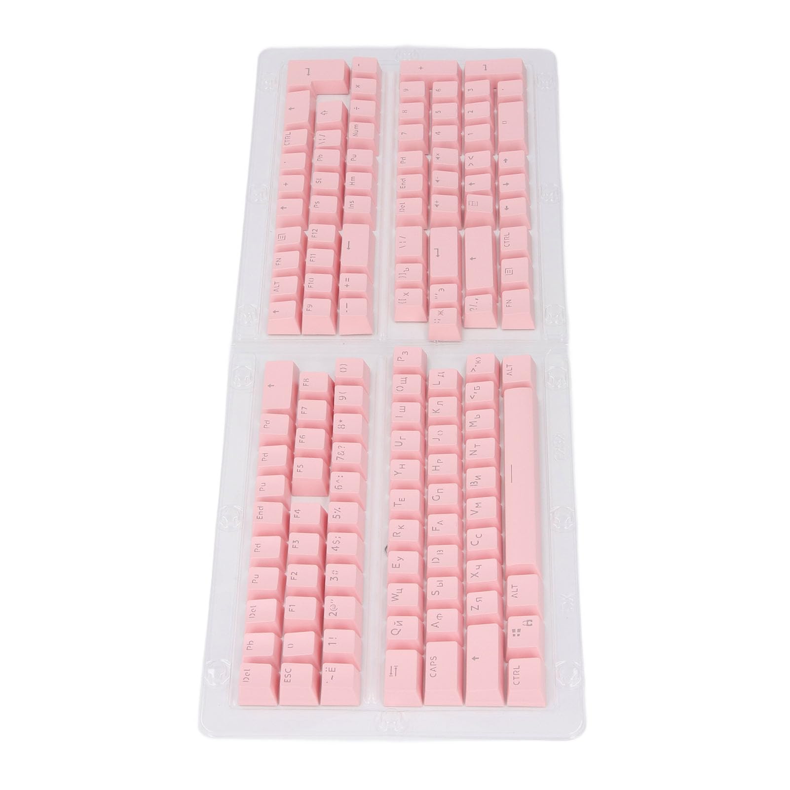 132 KLUCZ Rosyjski Zestaw Keycap Oemeyboard - Ergonomic Matte Wykończenie ABS Keycaps61 62 64 68 84 87 104 108 Mechaniczne Klawiatury (PINK)