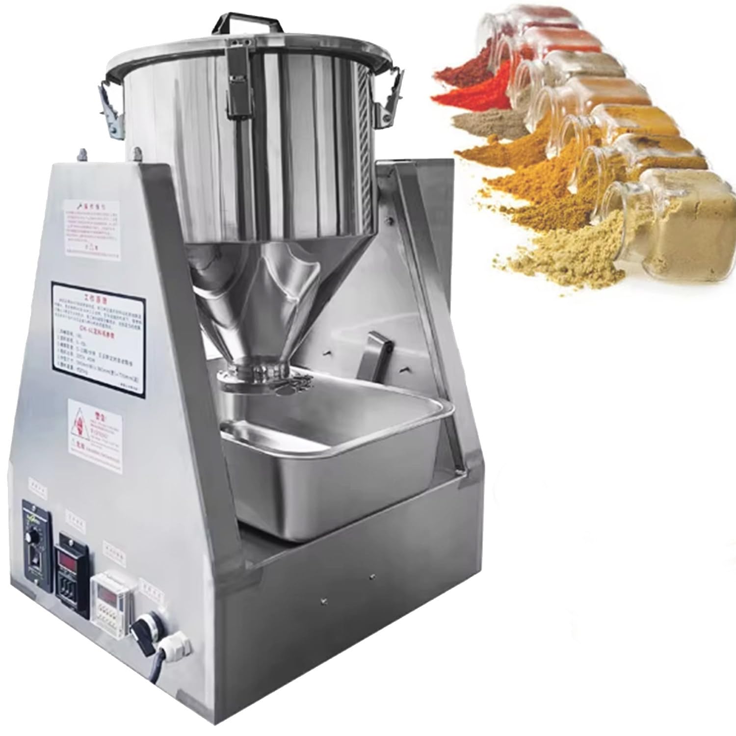 Mezclador Industrial para Polvos y Gránulos - Mezclador de Tambor Acero Inoxidable 304, Grado Alimentario, Fácil Limpieza para Industria Química y Farmacéutica 30L