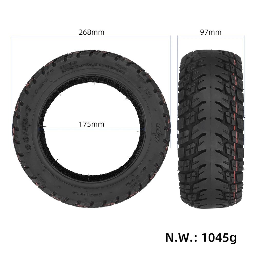 Parti di Scooter Pneumatico Fuoristrada tubeless da 11 Pollici 90/55-7 per Accessori per Scooter elettrici di Ricambio per Pneumatici in Gomma Segway GT1 GT2 Lunga Vita utile