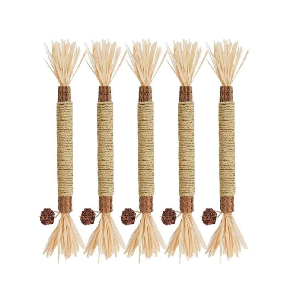 5pcs Cat Matatabi Chew Stick Natural Silvervine Kitten Matatabi Catnip Cat Toy Relieving Stress Toy Catnip Toy for Cats Chew Bite Resistant