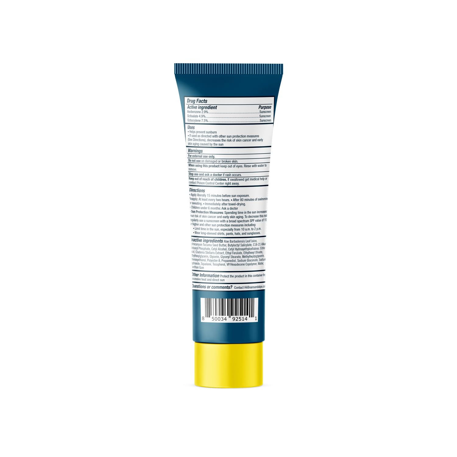 Oars + Alps Travel Sunscreen Body & Face Lotion for Everyday Use, SPF 50, No White Residue, Water & Sweat Resistant, All Skin Types, Lightweight, Infused with Aloe & Vitamin E, 1oz, 5pk