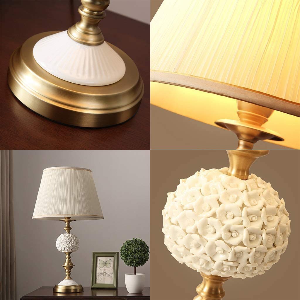 Lampa stołowa Lampa stołowa z tkaniny Lampka nocna do sypialni Salon Retro Lampy domowe Oświetlenie wewnętrzne Lampa stołowa