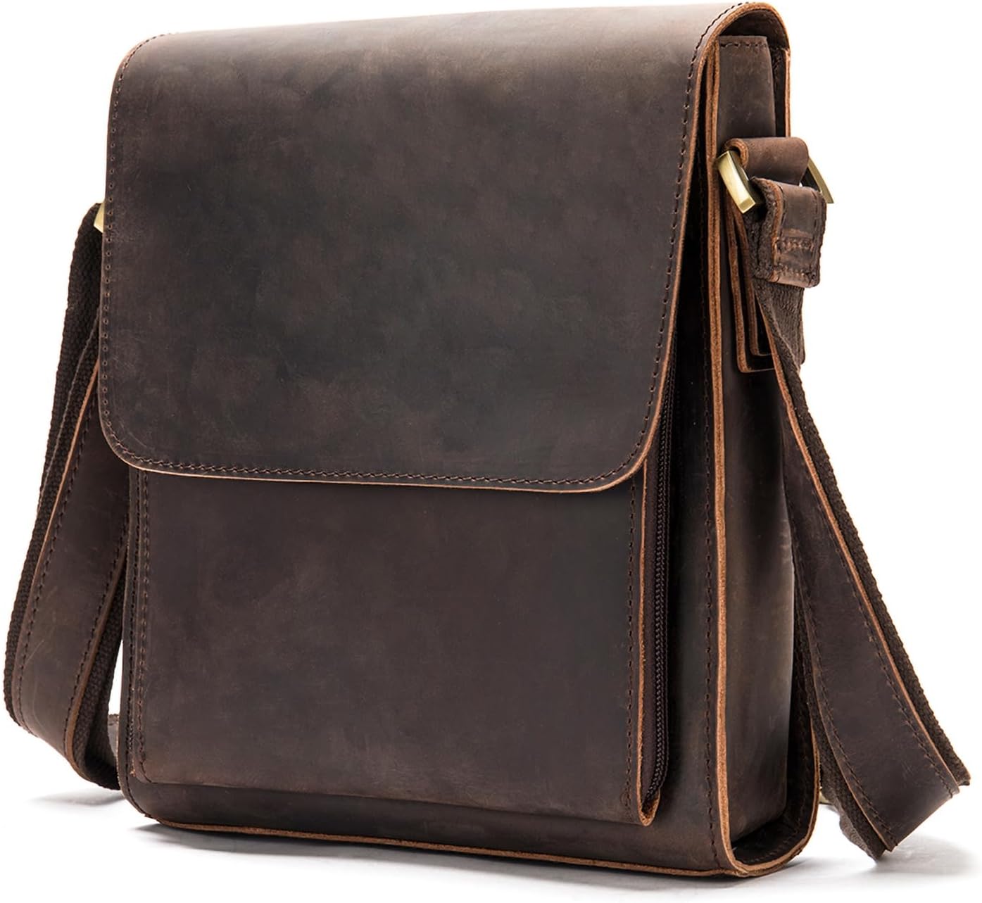 Genuine Leather Messenger Bags Mens Shoulder Crossbody purse Work Business Vintage lager Capacity
