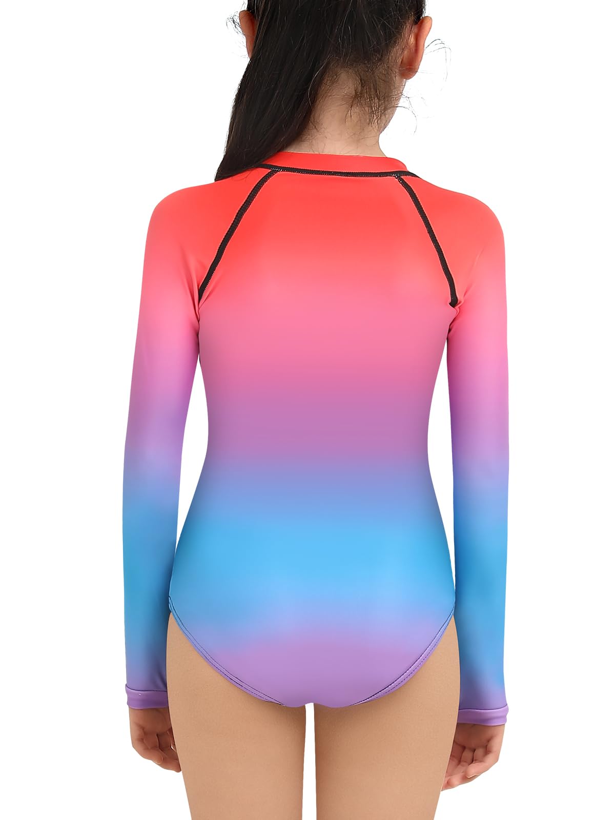 Traje de baño de una pieza con protección UV y manga larga para niñas
