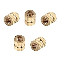 Vista 18 de Yinpecly 100 tuercas moleteadas M3, rosca hembra M3 x 0.157 x 0.118 in, rosca roscada métrica a través de rosca, ajuste prensado en agujeros