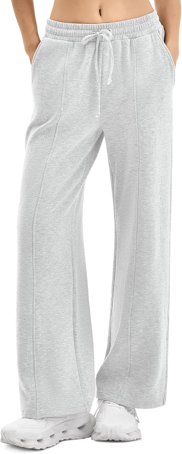 SINOPHANT Womens Wide Leg Sweatpants Light Fleece Lined Pants with Pockets Baggy Lounge 2026 Drawstring Athletic Joggers - Image 2