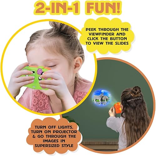 Miniatura 5 de ArtCreativity Proyector de cámara de juguete para niños, 12 unidades, con imágenes en el visor, funciona con pilas, para niños con toboganes de